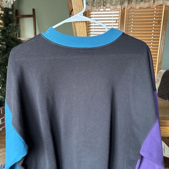 Vtg 90s Cheetah Mervyns Color Block Sweatshirt, Dad Oversized Large Heavy - Picture 5 of 5